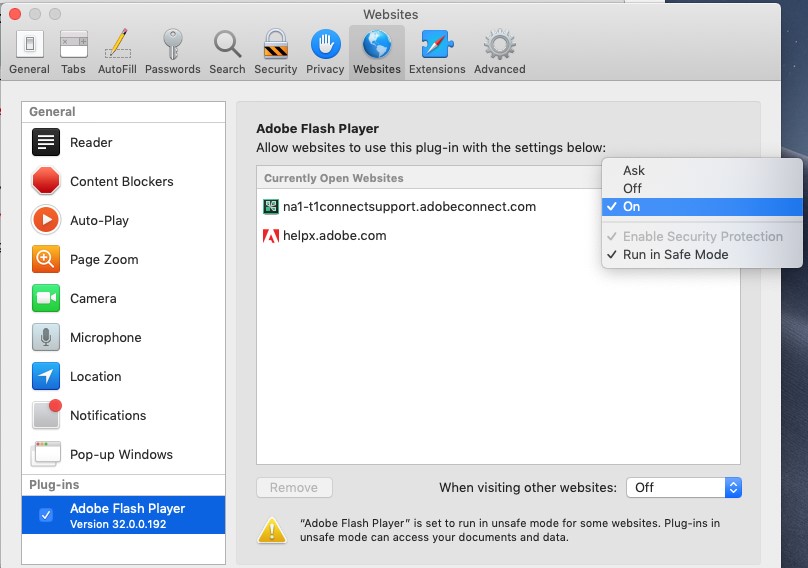 Adobe Flash Player DLA Mac 